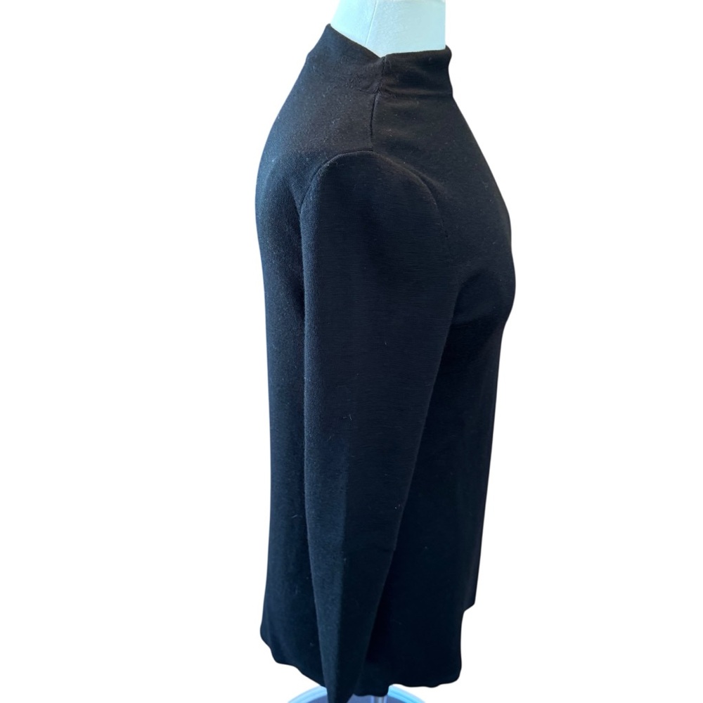COS 100% Wool Mock Turtleneck Sweater Women’s Small Black Long Sleeve Minimalist - Picture 2 of 5
